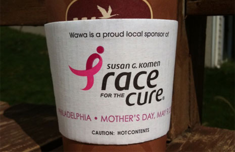 Wawa's hut cup sleeve for April